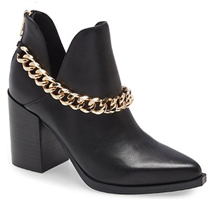 black bootie with chain steve madden