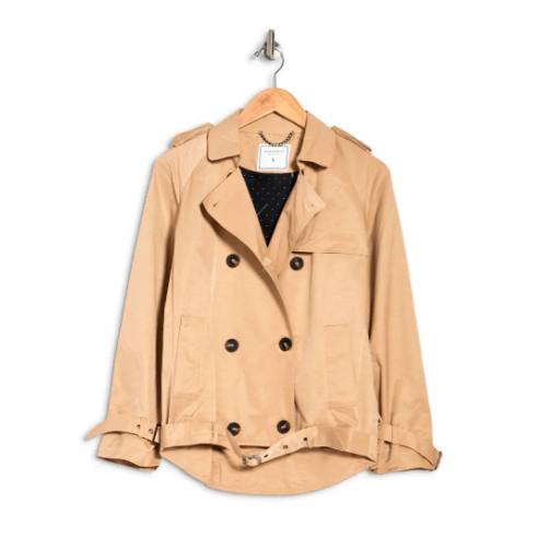 cropped trench in beige