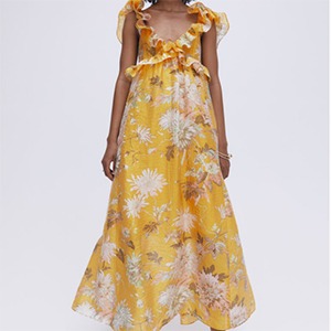 lyocell-blend ruffled dress H&M similar