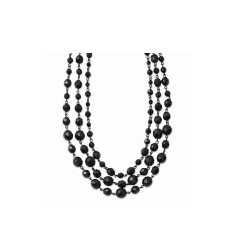 black beaded layered necklace