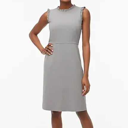 RUFFLENECK Grey dress JCREW