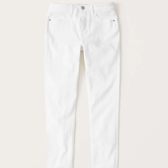 mid rise super skinny white jeans abercrombie