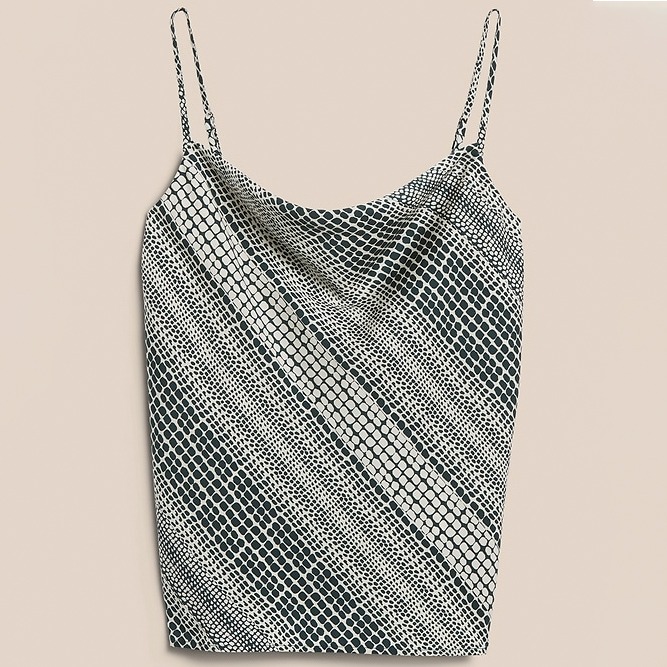 cowl cami black and white