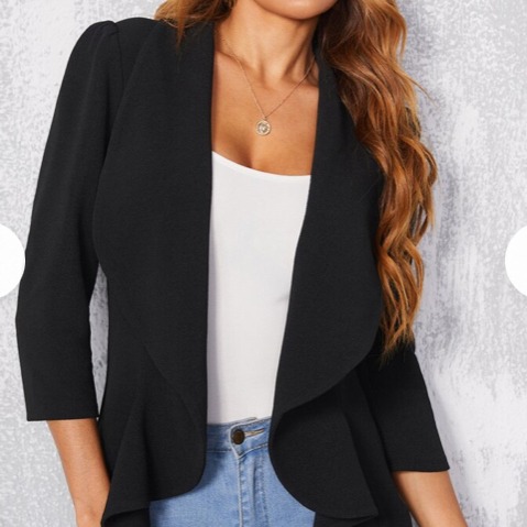 Open Front Blazer Shein