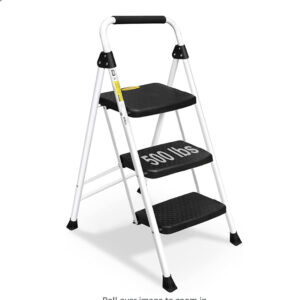 3 Step Ladder, Folding Step Stool for Adults with Handle, Lightweight