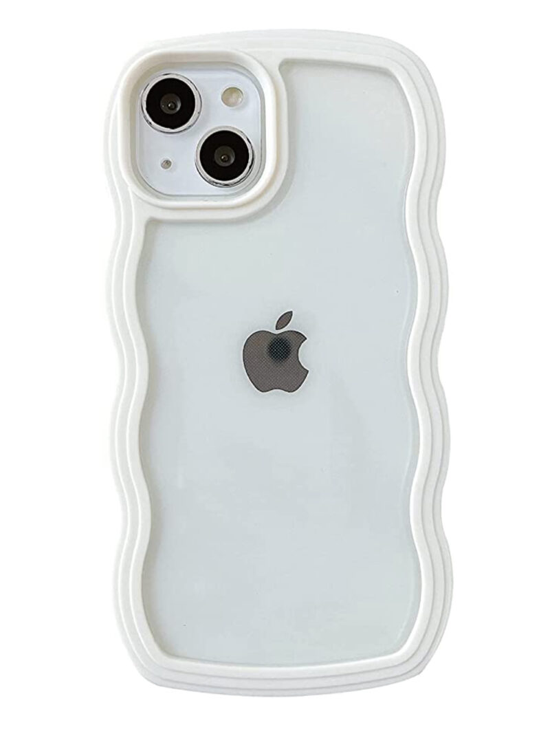 Caseative Cute Curly Wave Frame Shape Shockproof Soft Compatible with iPhone Case_