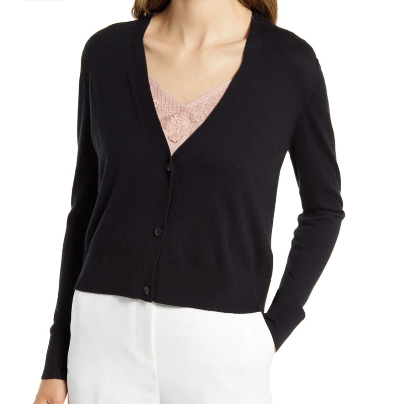 Women's Crop V-Neck Cardigan