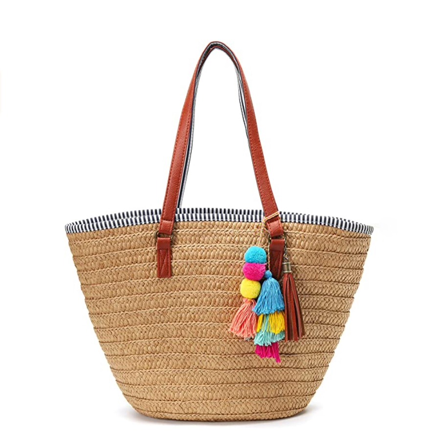 Solyinne Straw Beach Bag Large Woven Straw Bag