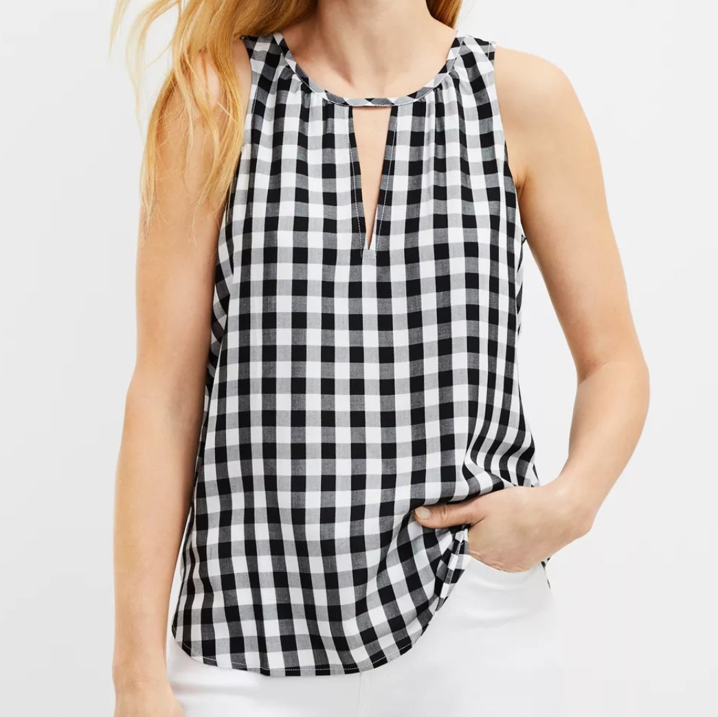 Gingham Tie Back Keyhole